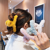 Autumn Winter Warm plush large number Grip Temperament Retro Sweet Beauty Hair Grip Top Clip Rear Brain Spoon Horsetail Clip Shark Clip Woman