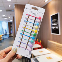 Sweet Beauty 100 Hitch Colorful Little Wool Ball Lined with Liu Heiclip Cute Side Children Hair Clip Girl Hair Accessories Head Ornament