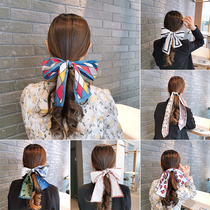 Net red silk towels with tying hair tying hair rope Brief about 100 hitch-style headscarf Retro 2021 New head Accessories Hair rope Girl