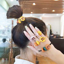 Cute m Bean head rope female simple temperament Hairband Net red hair rope tie hair leather band headdress hair accessories