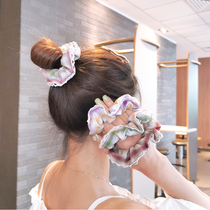 Day Department JK lace large intestine ring net red fat sausage head rope Adolescent Girl Zhair Leather Fascia Pan Hair Rope Hair Ring Leather Headgear Accessories