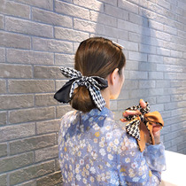 Net red small sister with the same amount of gig silk satin hair band Temperament Butterfly Knot with head rope Hair Rope Zal Hair Leather Fascia