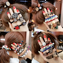 Korean cute Net red BAO WEN Hairband head rope female temperament bracelet dual-purpose hair rope tie hair leather band head accessories