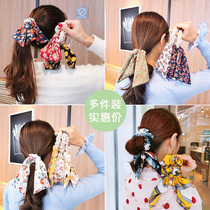 Net red sweet pearl crushed flowers with hair ropes 100 hitch lap donuts sweet and dabbed hair leather fascia hair leather fascia hair