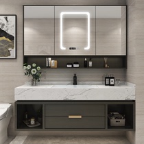 Light luxury bathroom cabinet combination Modern simple bathroom ins wind washbasin washbasin washbasin basin cabinet customization