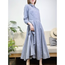 Mu Yao 165 or more come to French literary sense High slender large skirt neckline embroidered shirt skirt