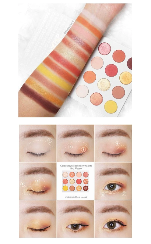 Bảng màu phấn mắt Cara Bubble Colourpop Mười hai màu Có xin vui lòng Sunset Tấm Đưa nó cho tôi phấn mắt missha 3 màu