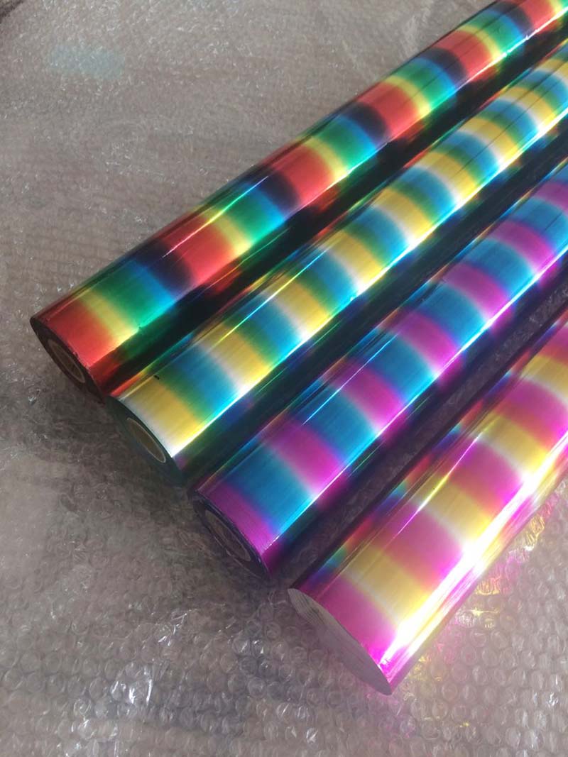 Transparent plastic material Fabric Bronzing paper Colorful strip bronzing paper