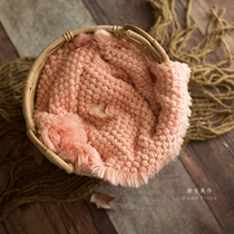 Newborn photography cute raw edge bubble pattern cushion basket blanket baby full moon baby photo prop * newborn beautiful work