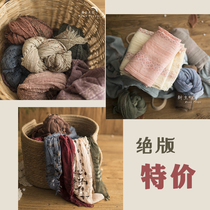 Cotton and linen literature and art simple texture decorative yarn Lace pattern newborn photography wrap pads are covered with moon photography props