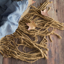 Rugged natural large net tassel thick hemp rope loose hemp mat pastoral style newborn photography photo decoration props
