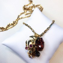 Big-name designer 24K gold-plated leaf vein high-order crystal necklace 1028 deposit 800 non-refundable and non-exchangeable