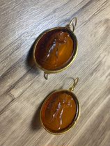 Italy m c sterling silver gilded glazed cameo ear hook 1280 deposit 640