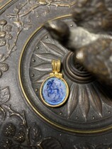 Italy m c sterling silver gold-plated glazed cameo pendant 645 deposit 322 5