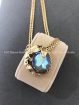 Big-name designer 24k gold-plated leaf magic crystal necklace 1380 deposit 1000 non-refundable and non-exchangeable