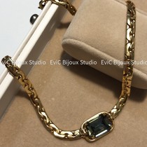 Big designer 24k gold-plated sugar cube series high-order crystal necklace 1360 deposit 900