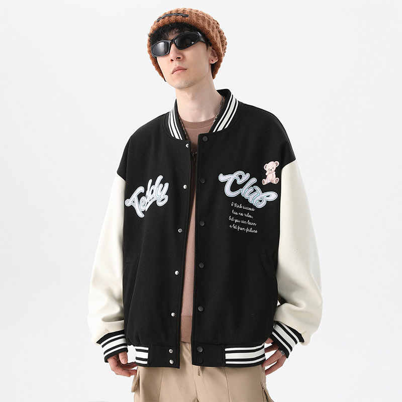 Teddy Collection American Niche Trendy Brand Casual Loose Youth Heavy Jacket Baseball Uniform for Men and Women Autumn and Winter Style