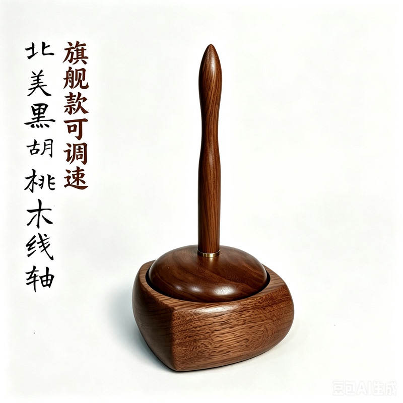11cm Black Walnut Wood Silky Spinning Yarn Winder, Micro Hook Weaving, Large Capacity, Gift for Best Friend, Anti-Tangle, Speed-Adjustable Tool