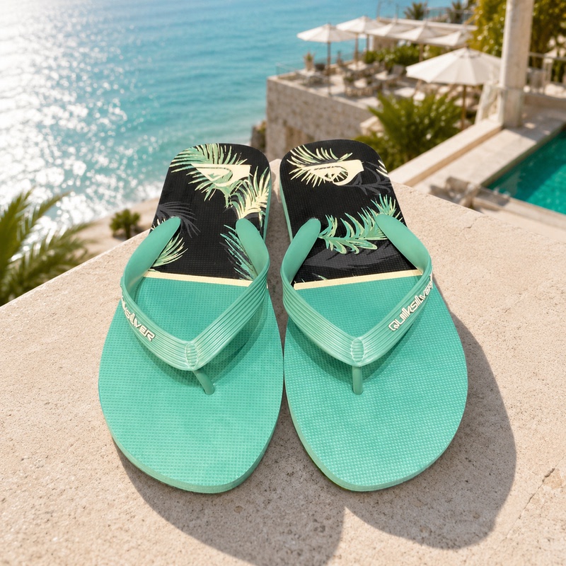 Quiksilver2026 New Model Is Launched for Men, Rubber Wear-Resistant Sandals, Beach Casual and Versatile Flip-Flops