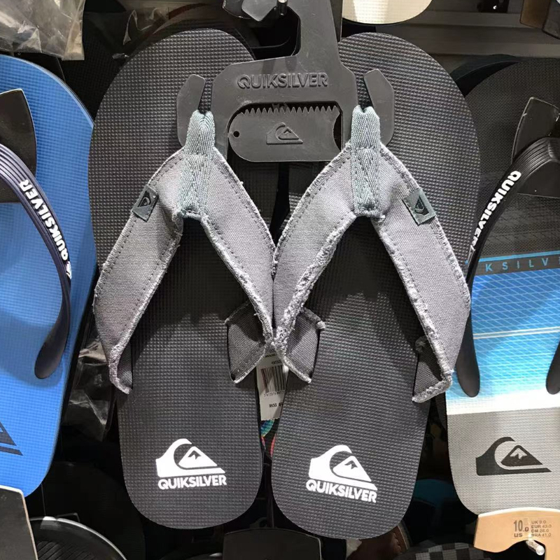 2026 Free Shipping Quiksilver In-Stock Summer Men's Trendy Brand Simple Wide Fabric Shoelaces Quick-Drying Wear-Resistant Slippers
