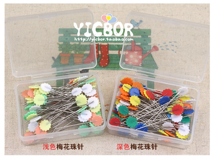 Kim hoa mận Công cụ chắp vá Màu chắp vá Hoa mận kim định vị chân ghim 45/90 miếng 6 mô hình - Công cụ & vật liệu may DIY kéo bấm