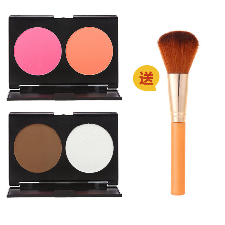 Bicolor Cosmetic Powder Pie Blush Pan 2 Colors 4 Colors Double pink Pink Dark Shadow high light pink Nose Shadow side Shadow