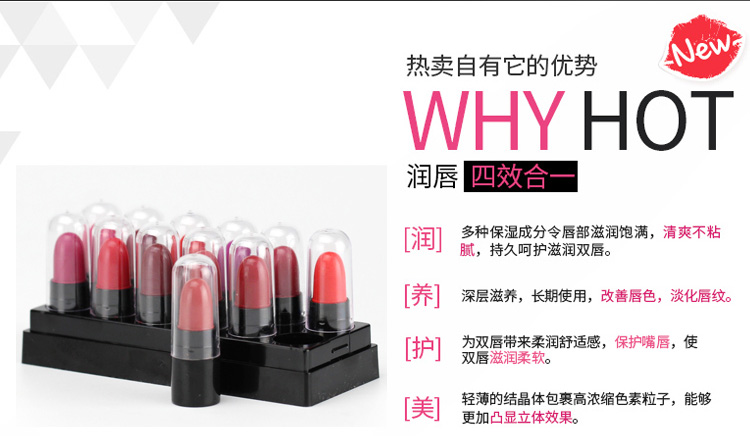 Cute Crayon Sample Lipstick 12 Color Fashion Lipstick Lip Gloss Lip Gloss Giữ ẩm 	son bóng make up forever	