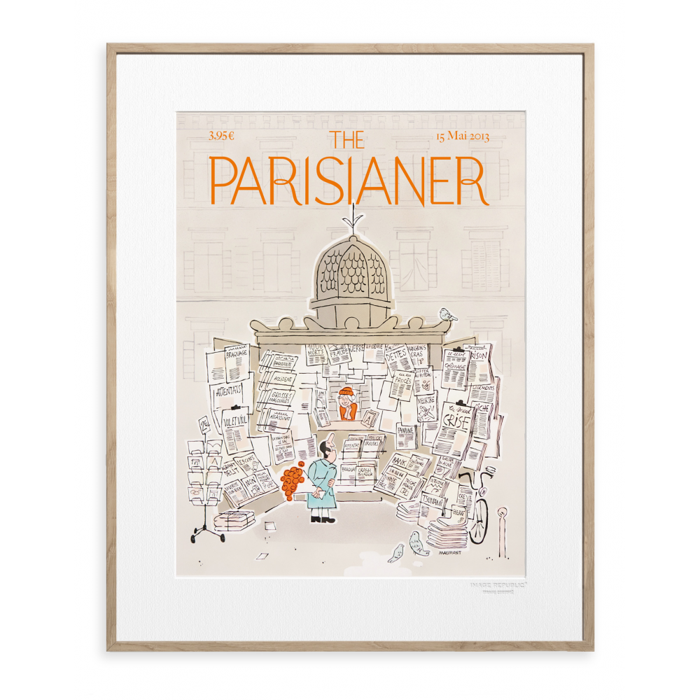 Original import Parisianer European magazine retro hand painted posters Paris minimalist creative comics decoration painting
