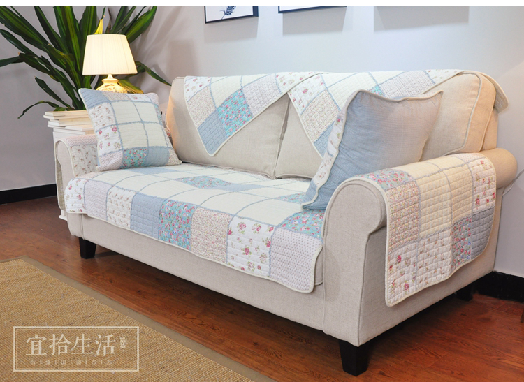 Mục vụ chăn bông vải chắp vá đơn giản hiện đại chống trượt bốn mùa sofa bông đệm đệm sofa - Ghế đệm / đệm Sofa ghế đệm