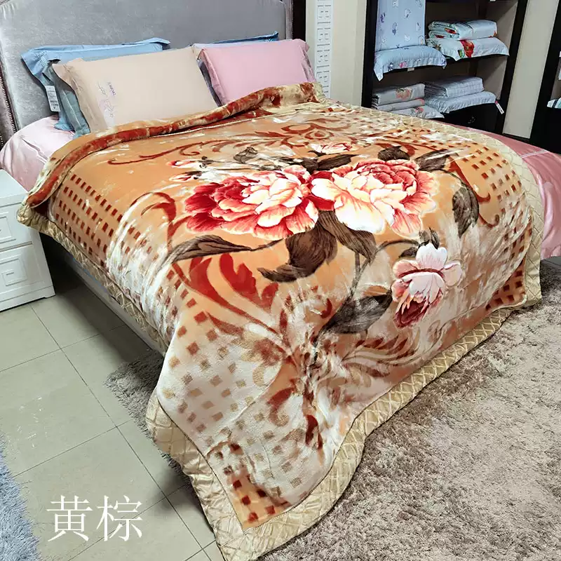 10斤200X230鶴山拉舍爾毛毯雙層加厚冬季蓋毯
