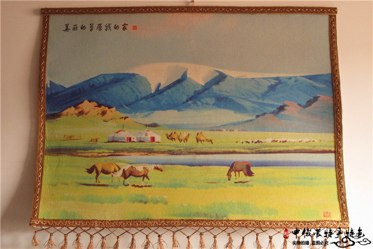 Felt painting Wool felt painting Inner Mongolia characteristic crafts Hot felt painting Hanging painting Decorative painting Mongolian hanging painting Commemorative gift