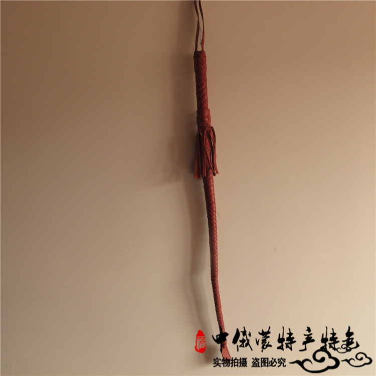 Leather horse whip pure leather hand-woven whip steel whip horse riding whip self-defense tame horse riding whip