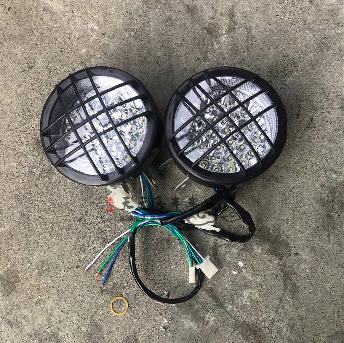 Four-wheeled off-road motorcycle go-kart ATV accessories modified front shell living room light net light LED lattice net light