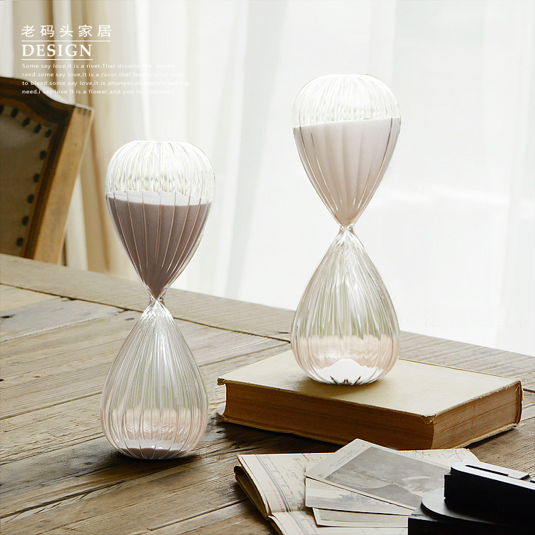 American French Country Living Room Simple Home Decoration Craft Ornament Creative Timer Glass Hourglass