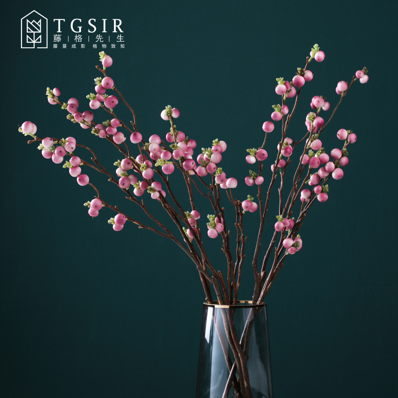 Modern minimalist simulation flower small white fruits Candido Nordic Living room Desktop TV cabinet Decorative Flowers Interior Silk Flower Furnishing