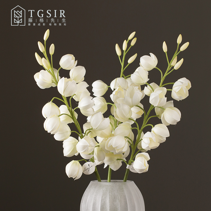 Modern brief Spurs leaf Wang Lan emulation flower pendulum piece living room Xuanguan landing big number fake flower flower arrangement floral decoration