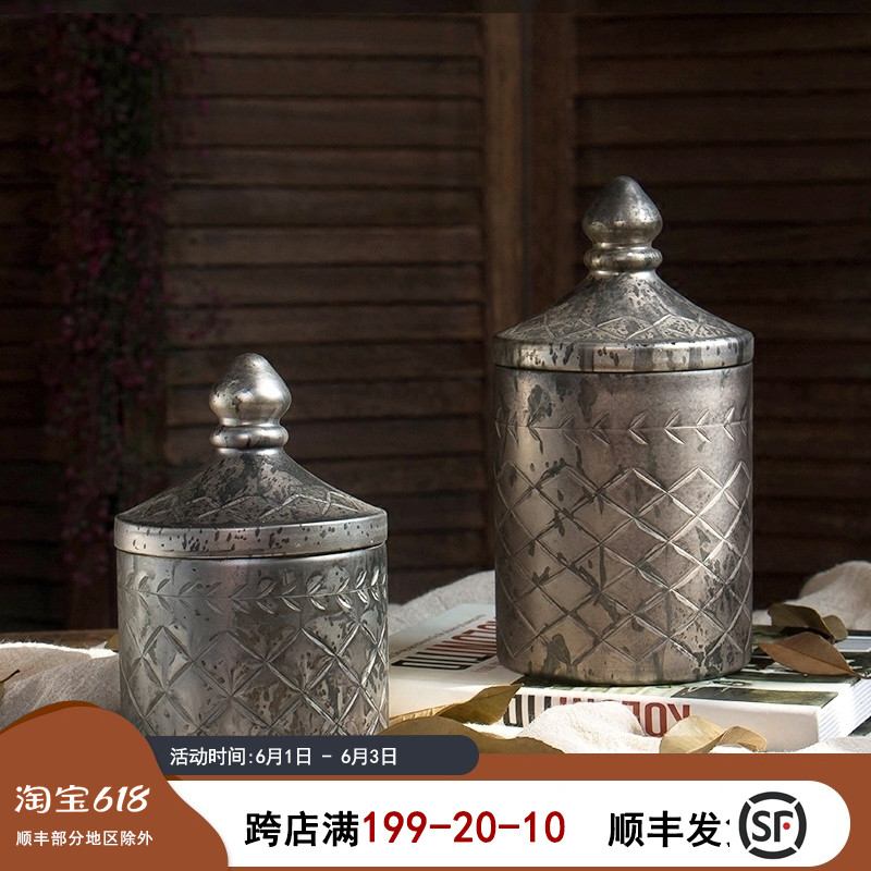 American Indian home living room decoration Vintage storage decoration Jar Glass Home accessories Interior art furnishings