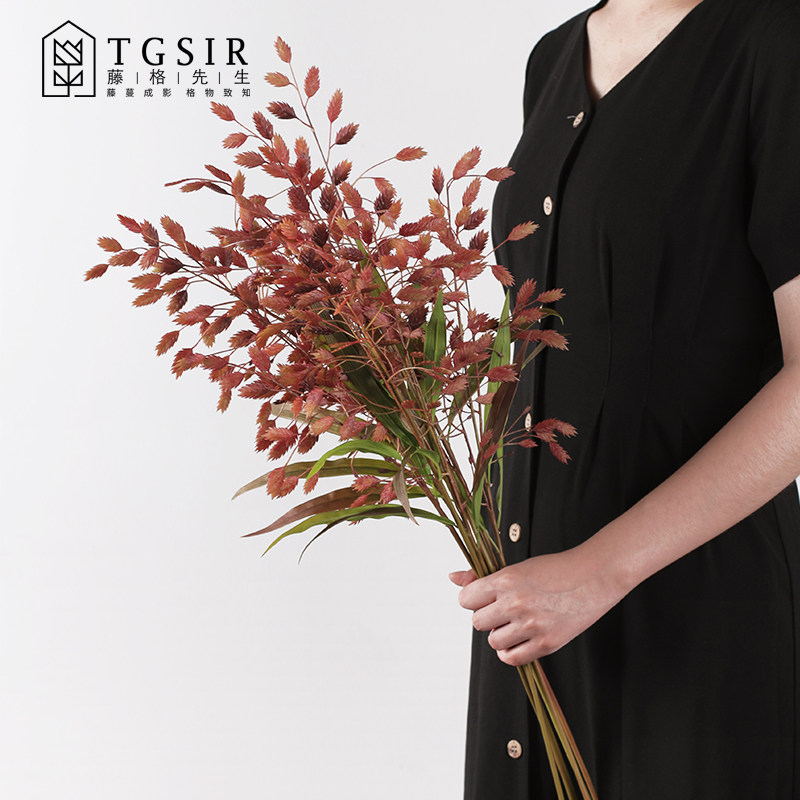 Small Hopes Grass Simulation Flowers Home Living Room Fake Flowers Furnishing Table Vase Plastic Flower Arrangement Silk Flower Fresh And Decorative Bouquet