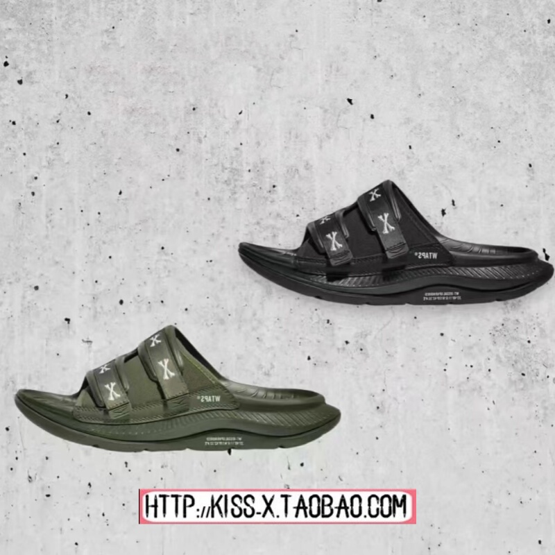 2025 Japanese Trendy Wtaps Collaboration Ora Luxe Bone-Shaped Velcro Non-Slip Slide Sandals Couple Slippers