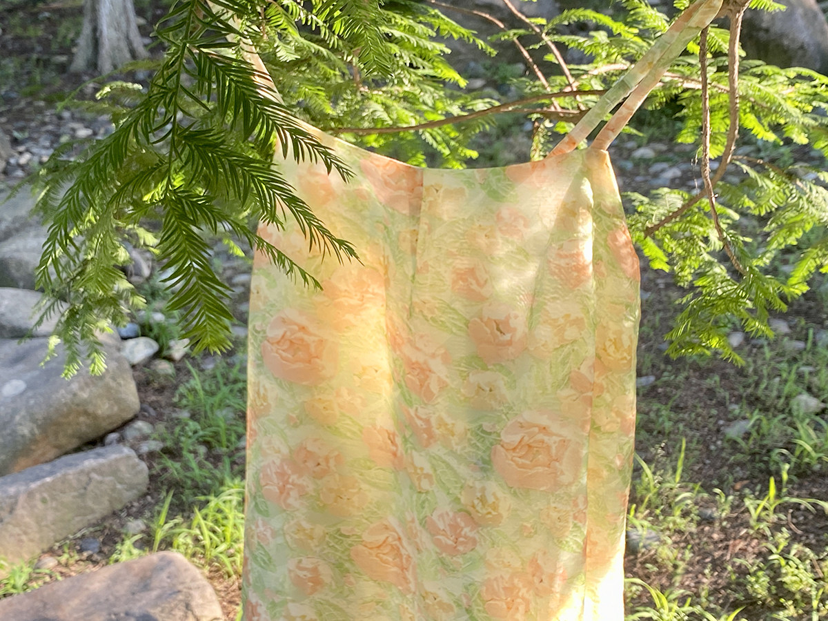 汉服上装 泊月夏季汉服吊带背心天丝棉古风印花透气上衣 觉夏花园青绿色选