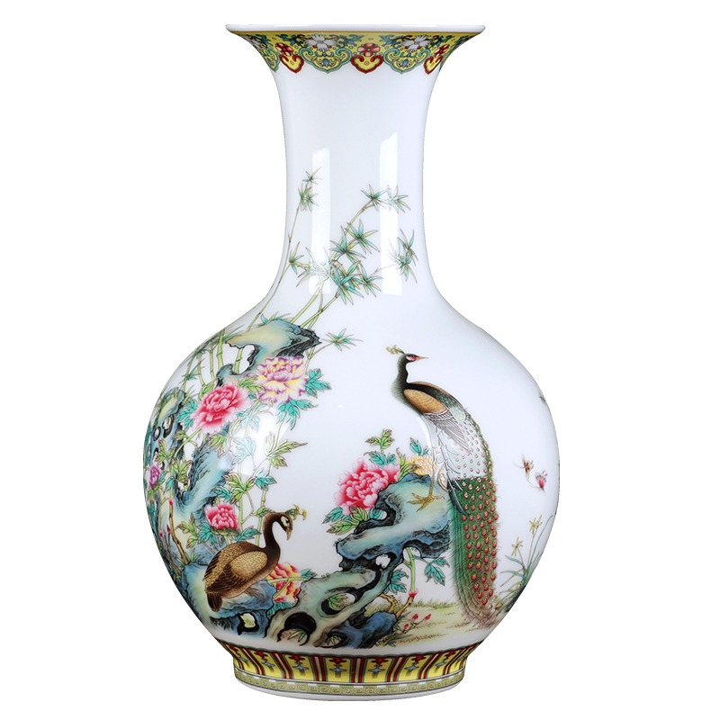 Jingdezhen ceramics powder enamel vase expressions using wide flower arrangement home TV ark, furnishing articles of Chinese style of the sitting room porch decoration
