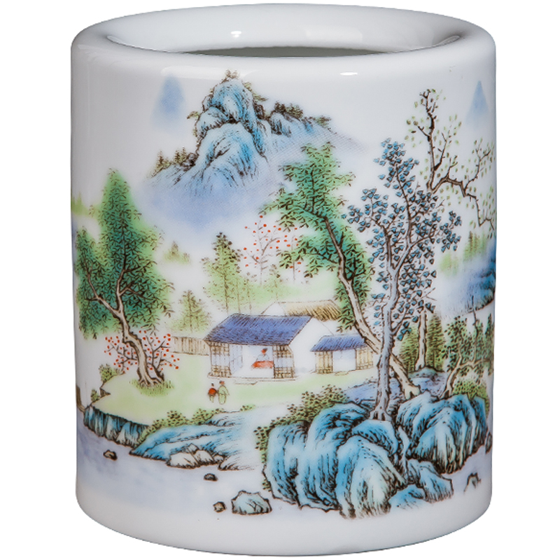 Jingdezhen ceramics modern creative practical household porcelain brush pot office supplies decoration decoration gifts
