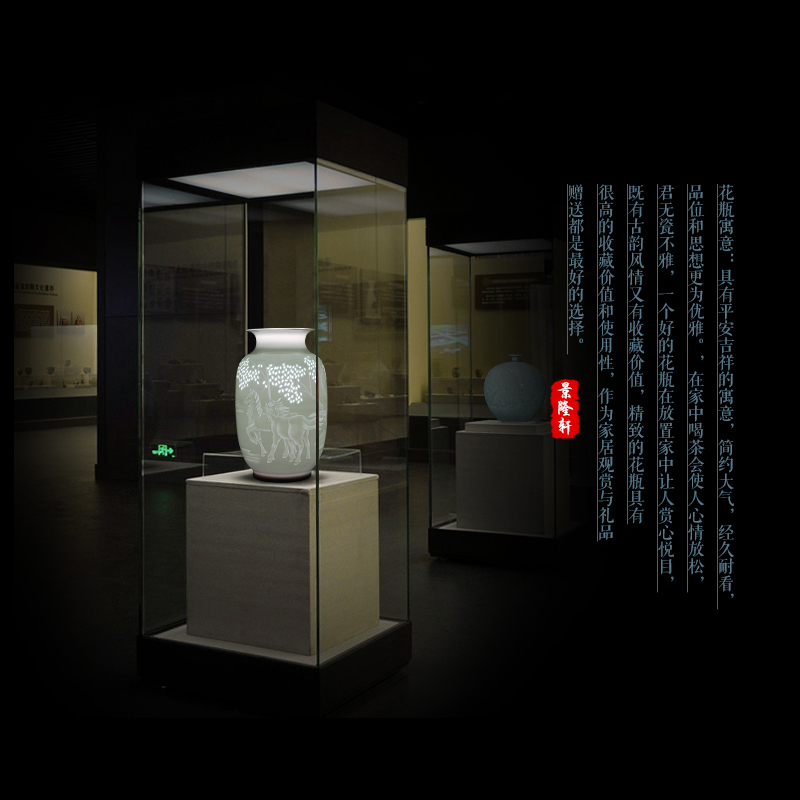 Jingdezhen ceramics hand - made steed vases, flower arrangement sitting room of Chinese style household adornment TV ark, furnishing articles present