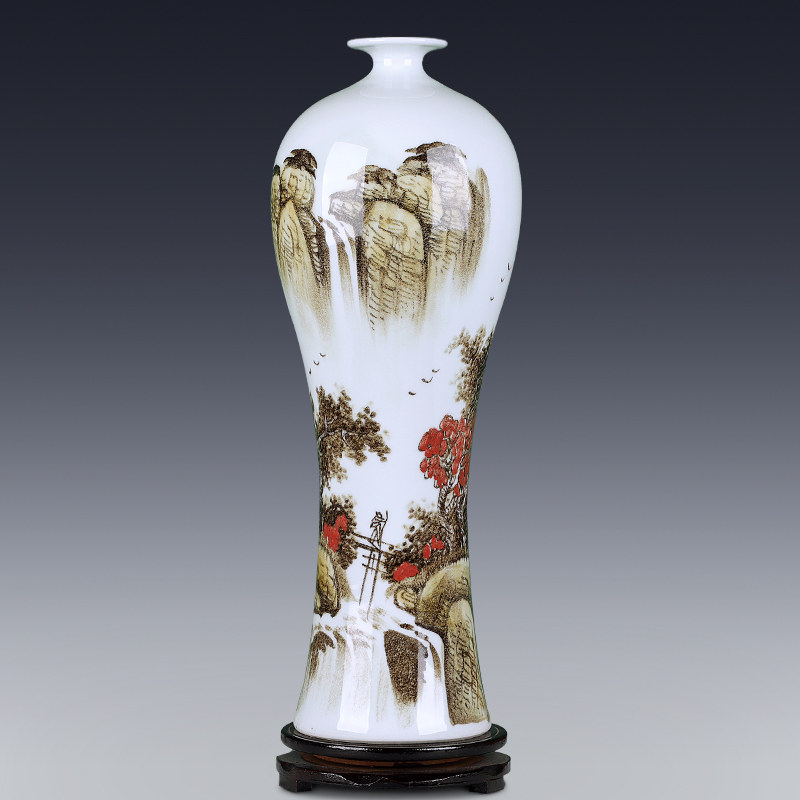 Jingdezhen ceramics hand - made scenery blue and white porcelain vase furnishing articles of Chinese style household act the role ofing is tasted, the sitting room TV cabinet decoration