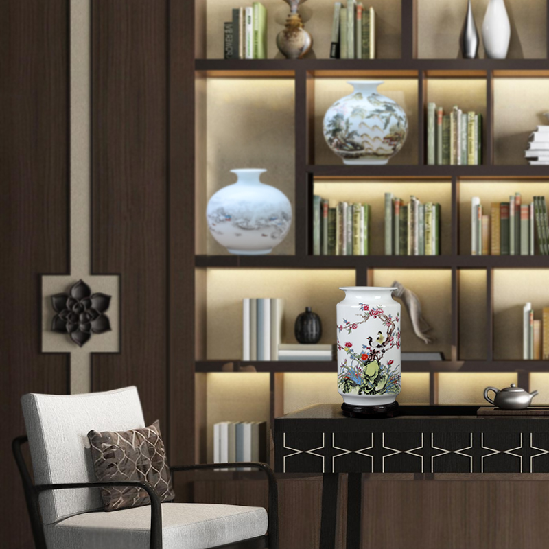 Ceramics creative lucky bamboo flower arrangement white floret bottle of home sitting room table decorations furnishing articles factory goods wholesale