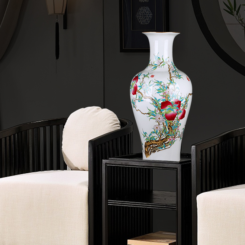 Jingdezhen ceramic vase furnishing articles large sitting room of Chinese style household flower arranging TV ark, rich ancient frame decorative porcelain