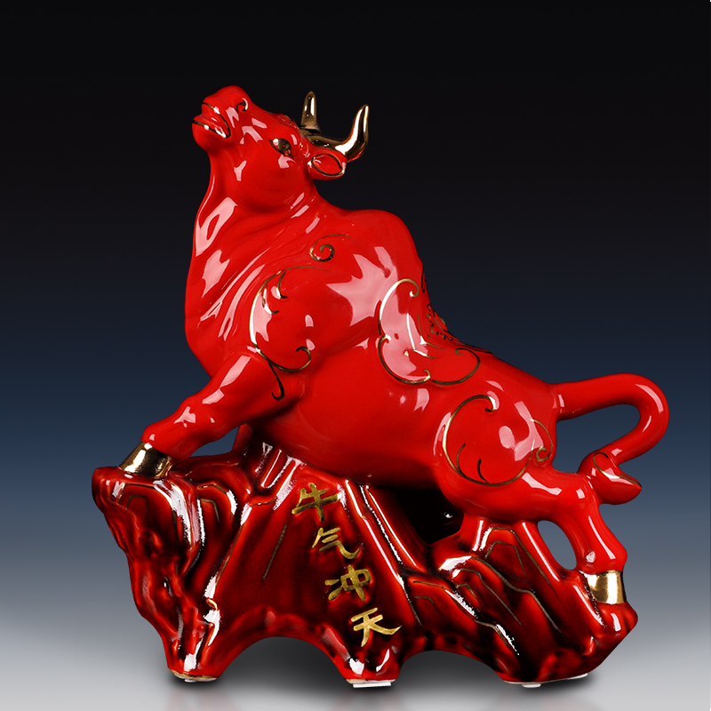 Household cow furnishing articles large creative ceramic crafts paint niuniu gas to the sitting room porch TV ark