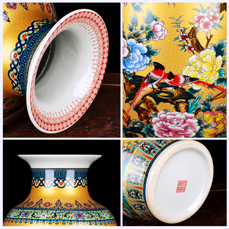 Jingdezhen ceramics Jane European - style large vases, flower arranging the modern Chinese style living room decorations TV ark, furnishing articles