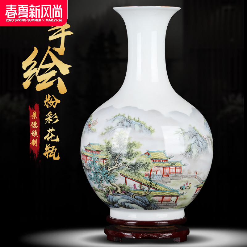 Jingdezhen ceramic peony vases, flower arranging machine sitting room office decorations furnishing articles large porcelain restoring ancient ways