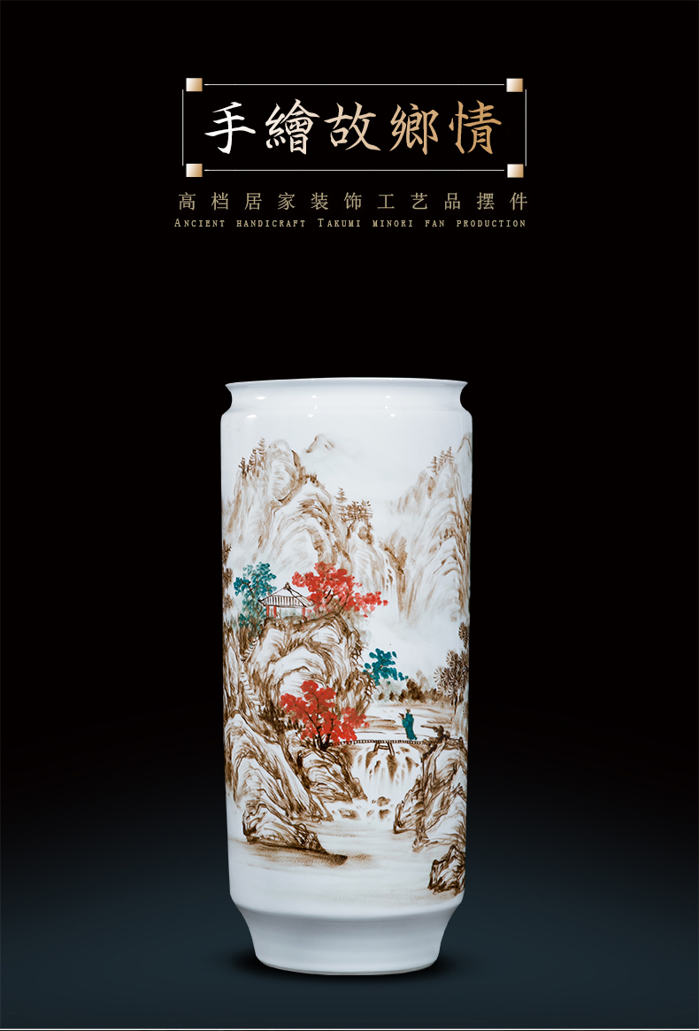 Jingdezhen ceramic celebrity master hand - made jiangshan jiao large vases, new Chinese style household decorations furnishing articles